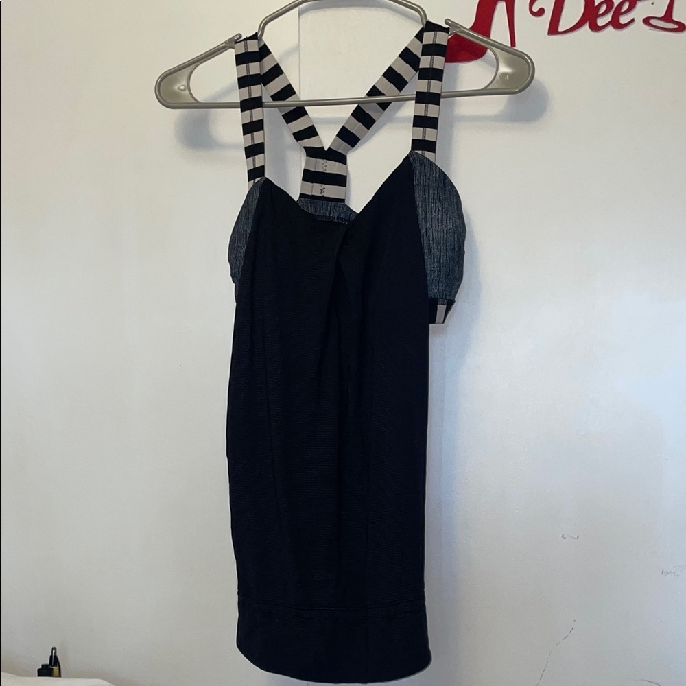 Lululemon Athletica Black Striped Dress